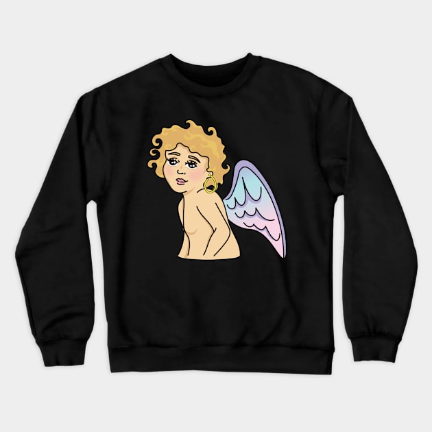 Angel with the Halo Earring Crewneck Sweatshirt by artslee